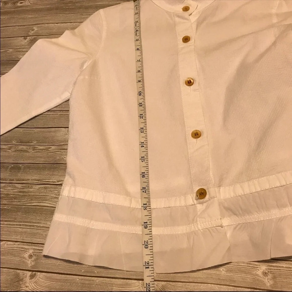 Macphee Button Up Ruffle Hem Blouse Sz 38 - Picture 5 of 6